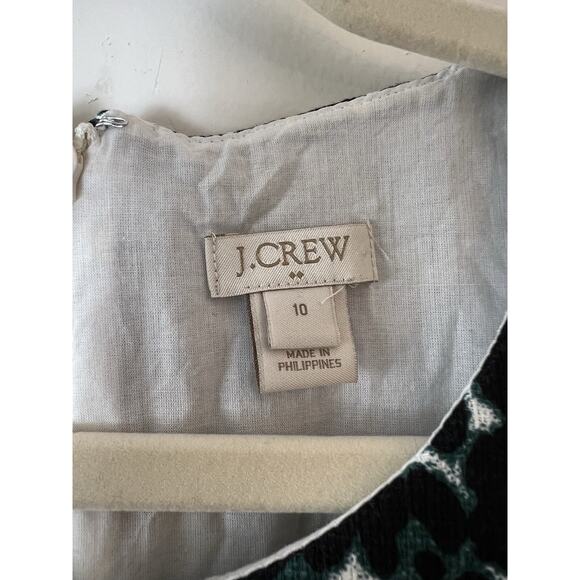 J.Crew Womens Teal Leopard Shift Dress Sz M 10 Leopard Corpcore Business Classic - Picture 4 of 8